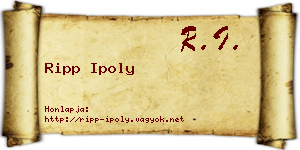 Ripp Ipoly névjegykártya